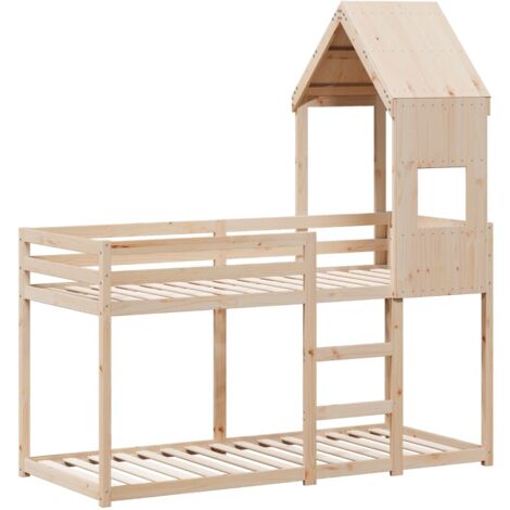 Bunk Bed without Mattress 90x190 cm Single Solid Wood Pine vidaXL