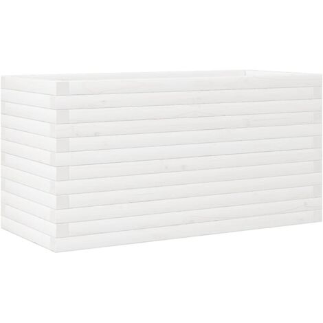 Garden Planter White 90x40x46 cm Solid Wood Pine vidaXL