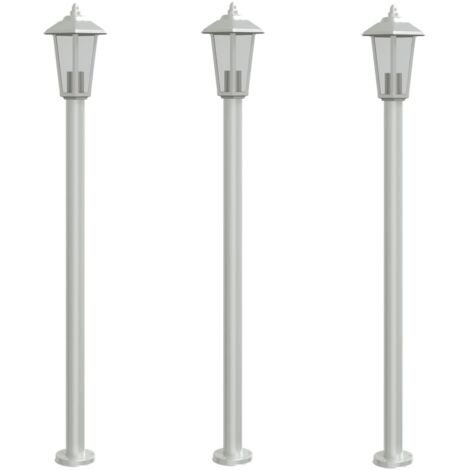 Outdoor Floor Lamps 3pcs Silver 120 cm Stainless Steel vidaXL
