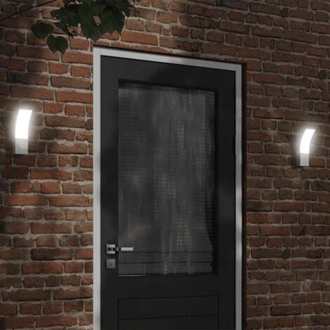 Outdoor LED Wall Lights 2pcs White Die-cast Aluminium vidaXL