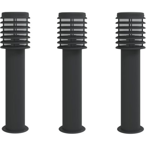 Outdoor Floor Lamps 3pcs Black 60 cm Stainless Steel vidaXL (1/5)