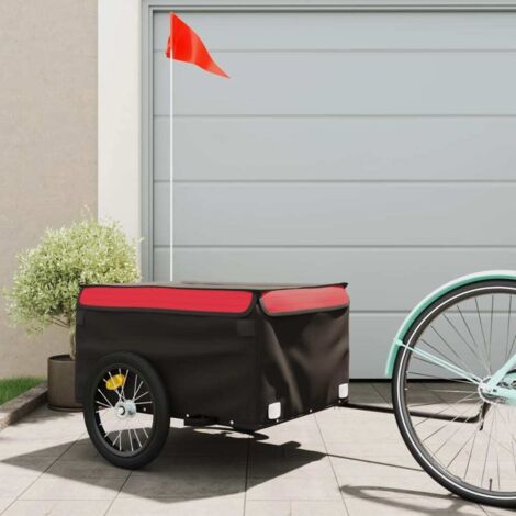 Bike Trailer Black and Red 45 kg Iron vidaXL