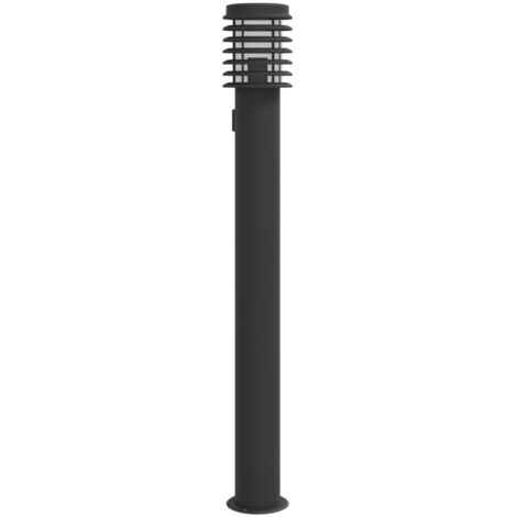 Outdoor Floor Lamp with Outlet Black 110cm Stainless Steel vidaXL