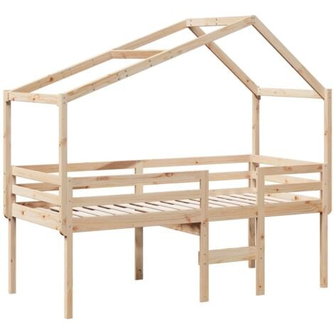 High Sleeper Bed without Mattress 75x190 cm Small Single Solid Wood Pine vidaXL