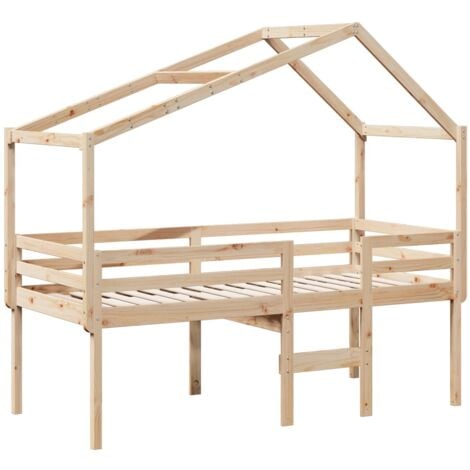 High Sleeper Bed without Mattress 75x190 cm Small Single Solid Wood Pine vidaXL