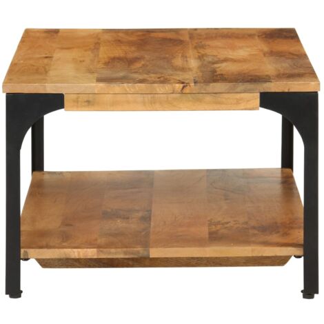 2-Layer Coffee Table 100x55x38 cm Solid Wood Mango and Steel vidaXL