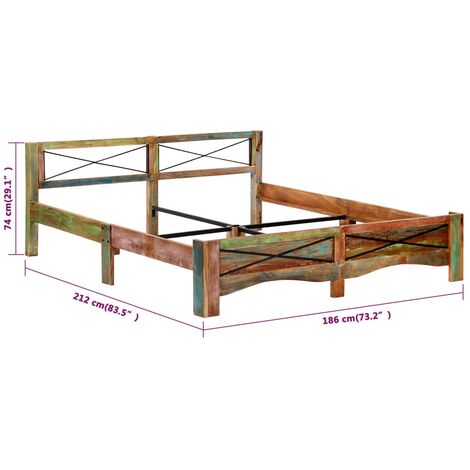 Bed Frame without Mattress Solid Reclaimed Wood 180x200 cm Super King vidaXL