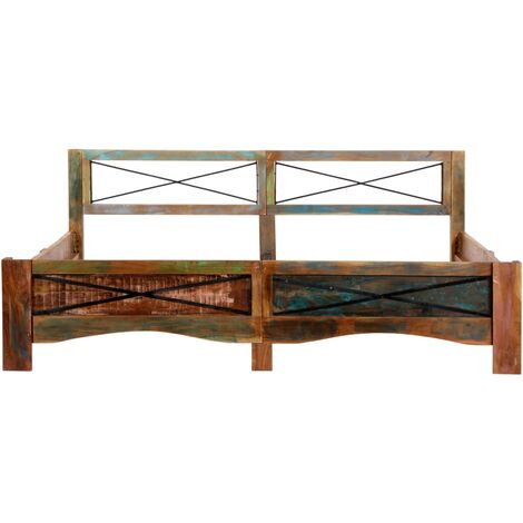 Bed Frame without Mattress Solid Reclaimed Wood 180x200 cm Super King vidaXL