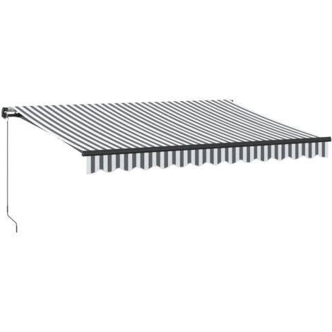 Manual Retractable Awning with LED Anthracite&White 350x250 cm vidaXL