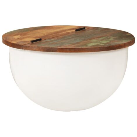 Coffee Table White 50x27 cm Solid Wood Reclaimed vidaXL