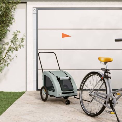 Pet Bike Trailer Grey Oxford Fabric and Iron vidaXL