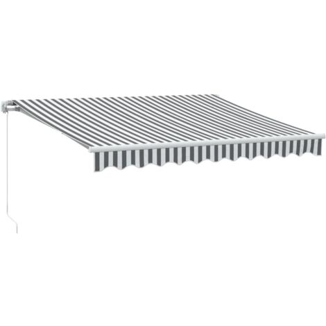 Manual Retractable Awning Anthracite&White 300x250 cm vidaXL