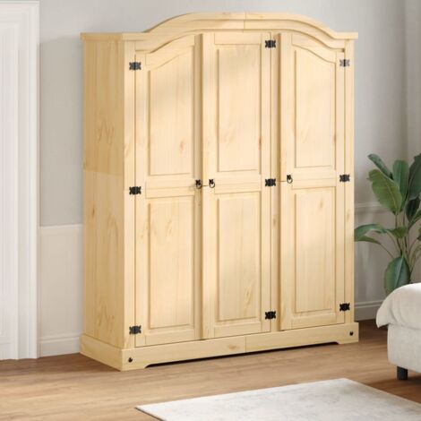 Wardrobe Corona 151.5x52x186 cm Solid Wood Pine vidaXL (1/5)