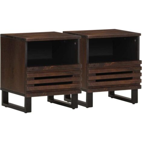 Bedside Cabinets 2 pcs 40x33x46 cm Solid Wood Mango vidaXL (1/5)