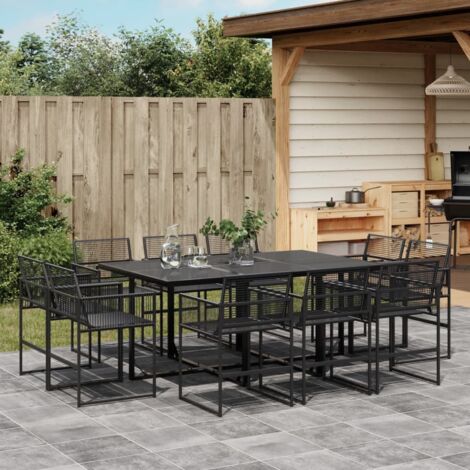 Garden Dining Set  Black vidaXL