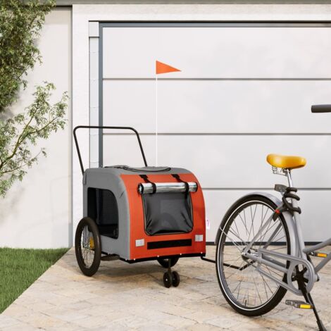 Pet Bike Trailer Orange and Grey Oxford Fabric and Iron vidaXL