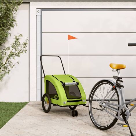 Pet Bike Trailer Green Oxford Fabric and Iron vidaXL (1/5)