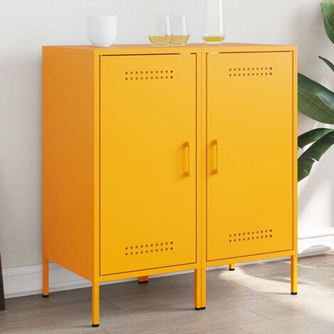 Sideboards 2 pcs Mustard Yellow 36x39x79 cm Steel vidaXL