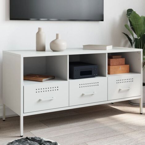 TV Cabinet White 100.5x39x50.5 cm Steel vidaXL (1/5)