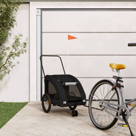 Pet Bike Trailer Black Oxford Fabric and Iron vidaXL