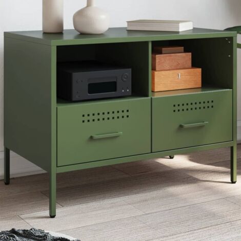 TV Cabinet Olive Green 68x39x50.5 cm Steel vidaXL (1/5)