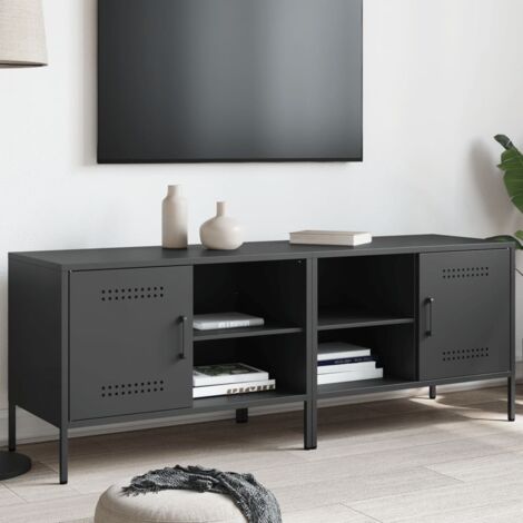 TV Cabinets 2 pcs Black 68x39x50.5 cm Steel vidaXL (1/5)