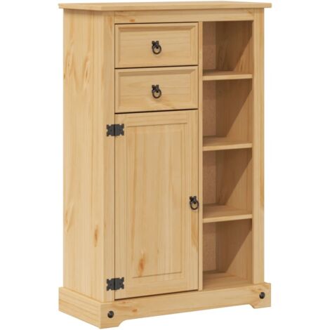 Bathroom Cabinet Corona 70x33x110 cm Solid Wood Pine vidaXL