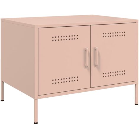 Coffee Table Pink 68x50x50.5 cm Steel vidaXL