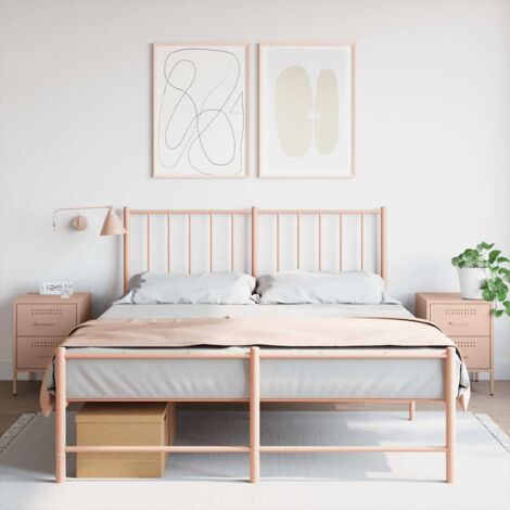 Bedside Cabinets 2 pcs Pink 36x39x50.5 cm Steel vidaXL