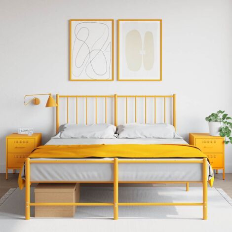 Bedside Cabinets 2 pcs Mustard Yellow 36x39x50.5 cm Steel vidaXL