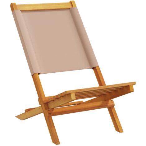 Garden Chairs 2 pcs Taupe Solid Wood Acacia and Fabric vidaXL