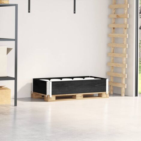 Pallet Collar Black 100x50 cm Solid Wood Pine vidaXL