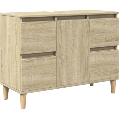 Sink Cabinet Sonoma Oak 80x33x60 cm Engineered Wood vidaXL