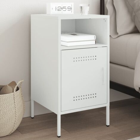 Bedside Cabinet White 36x39x68 cm Steel vidaXL (1/5)