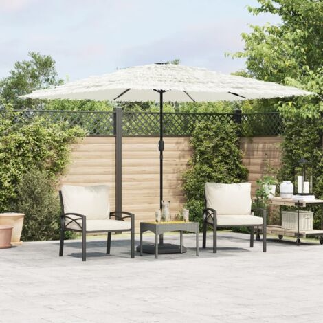 Garden Parasol with Steel Pole White 290x290x238 cm vidaXL