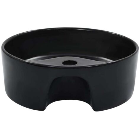 Wash Basin with Overflow 36x13 cm Ceramic Black vidaXL