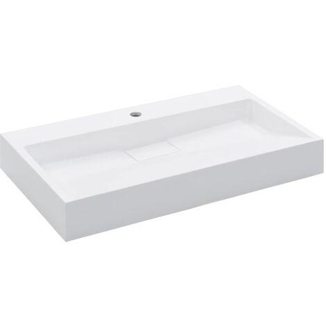 Wash Basin 80x46x11 cm Mineral Cast/Marble Cast White vidaXL