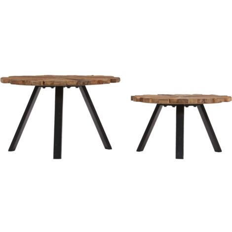 Coffee Tables 2 pcs Solid Reclaimed Wood vidaXL