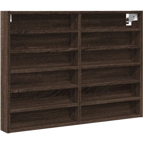 Vitrine Cabinet Brown Oak 80x8.5x58 cm Engineered Wood vidaXL