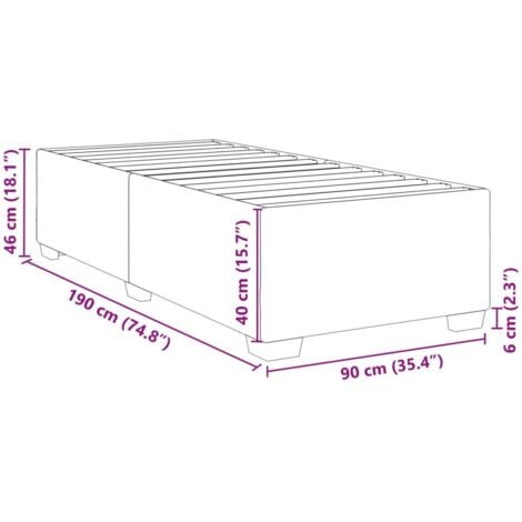 Bed Frame without Mattress Black 90x190 cm Single Fabric vidaXL
