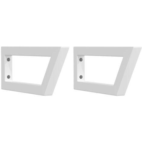 Shelf Brackets for Washbasin 2 pcs White Trapezium Steel vidaXL