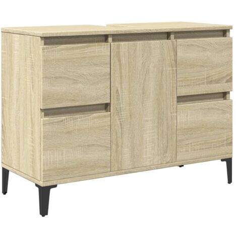 Sink Cabinet Sonoma Oak 80x33x60 cm Engineered Wood vidaXL