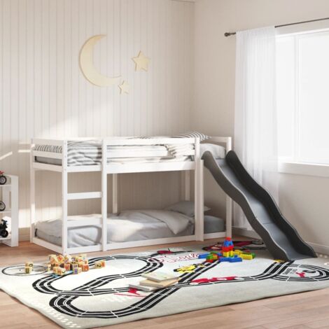 Bunk Bed with Slide&Ladder without Mattress White 90x200 cm vidaXL