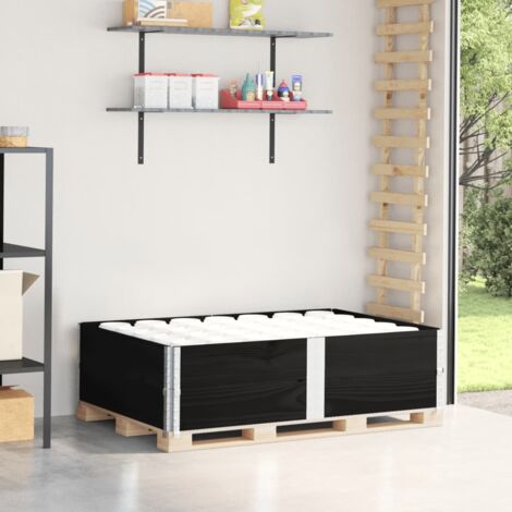 Pallet Collars 2 pcs Black 150x100 cm Solid Wood Pine vidaXL