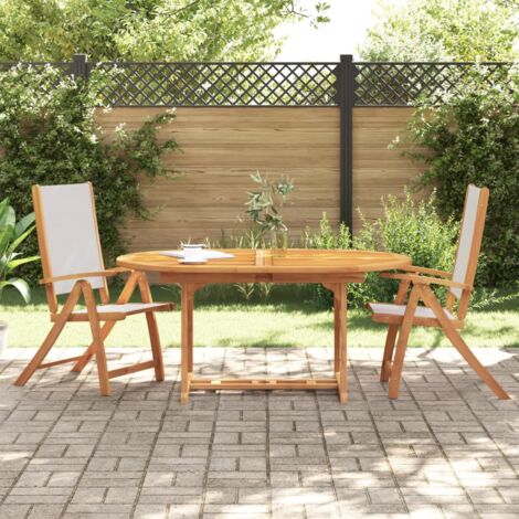 Folding Garden Chairs 2 pcs Solid Wood Acacia and Textilene vidaXL
