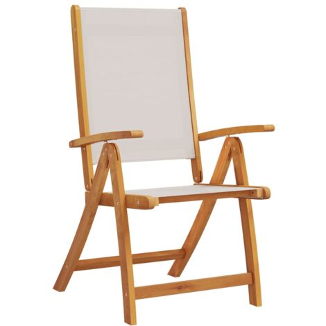 Folding Garden Chairs 2 pcs Solid Wood Acacia and Textilene vidaXL