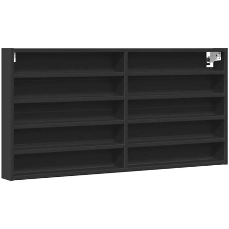 Vitrine Cabinet Black 100x8.5x50 cm Engineered Wood vidaXL