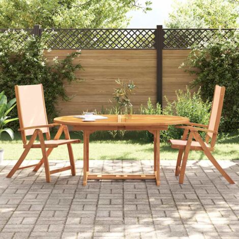 Folding Garden Chair Set of 2 Cream vidaXL