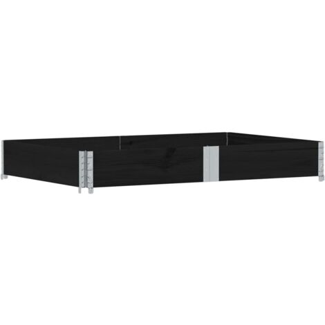 Pallet Collar Black 150x100 cm Solid Wood Pine vidaXL