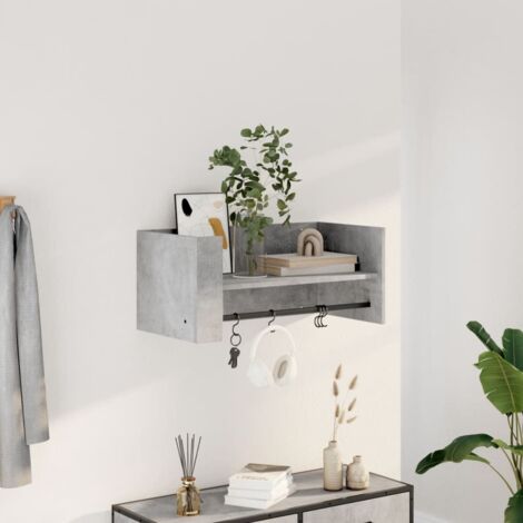 Wall Shelf Concrete Grey 70.5x35x30.5 cm Engineered Wood vidaXL (1/5)